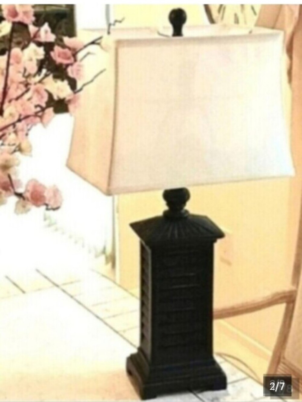 Shutter Design Lamp/valeri Parhill-QVC,,28"inches High- Linen Shade, New